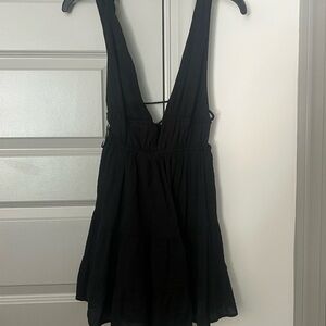 Cotton Candy Black Plunge Sundress Mini